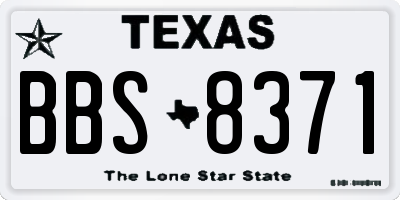 TX license plate BBS8371