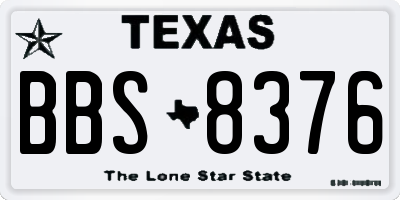 TX license plate BBS8376