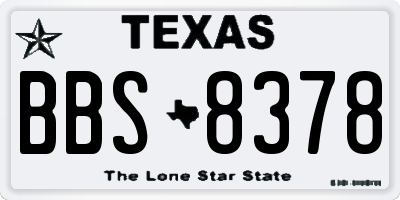 TX license plate BBS8378