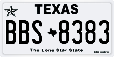 TX license plate BBS8383