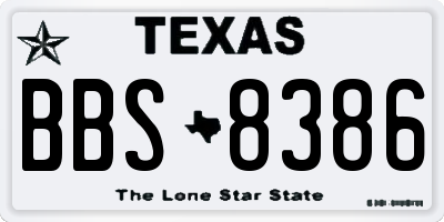 TX license plate BBS8386
