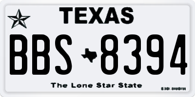 TX license plate BBS8394