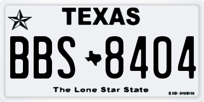 TX license plate BBS8404
