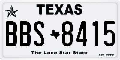 TX license plate BBS8415