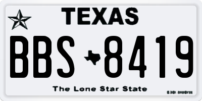 TX license plate BBS8419