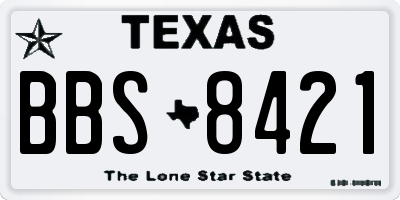 TX license plate BBS8421