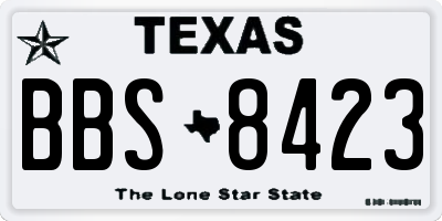 TX license plate BBS8423