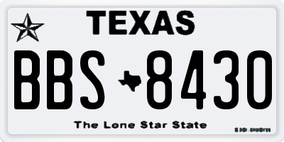 TX license plate BBS8430