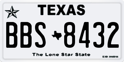 TX license plate BBS8432