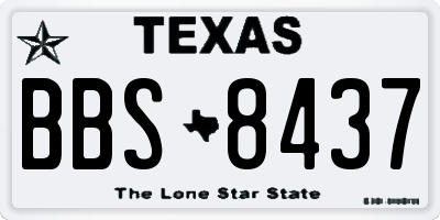 TX license plate BBS8437