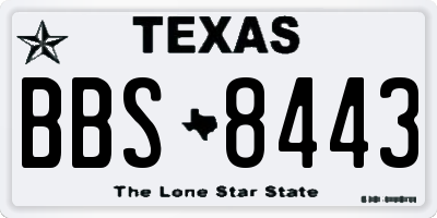 TX license plate BBS8443