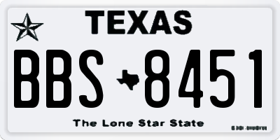 TX license plate BBS8451