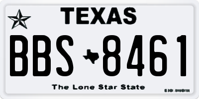 TX license plate BBS8461