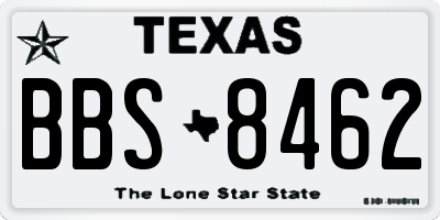 TX license plate BBS8462