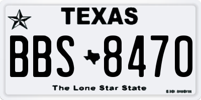 TX license plate BBS8470