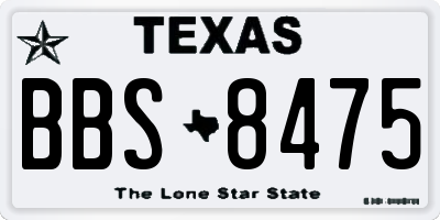 TX license plate BBS8475