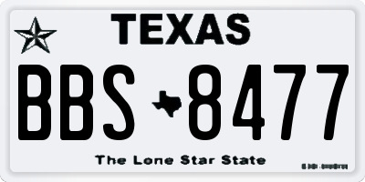 TX license plate BBS8477