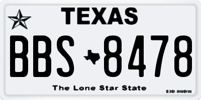 TX license plate BBS8478