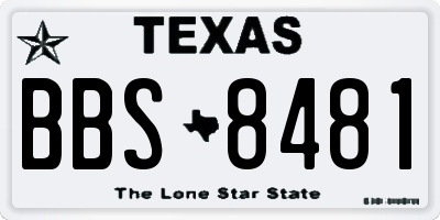 TX license plate BBS8481