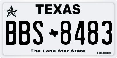 TX license plate BBS8483