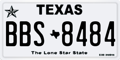 TX license plate BBS8484