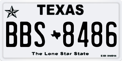 TX license plate BBS8486