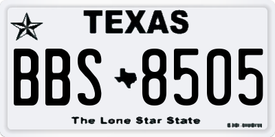 TX license plate BBS8505
