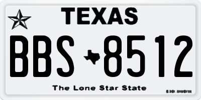 TX license plate BBS8512