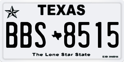TX license plate BBS8515