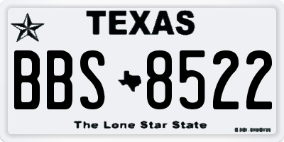 TX license plate BBS8522
