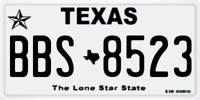 TX license plate BBS8523