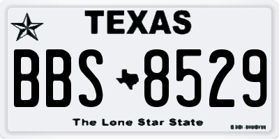 TX license plate BBS8529
