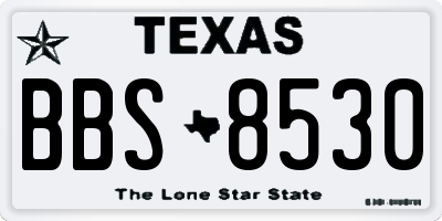 TX license plate BBS8530