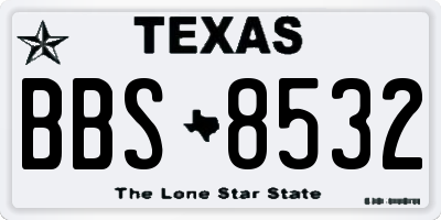 TX license plate BBS8532