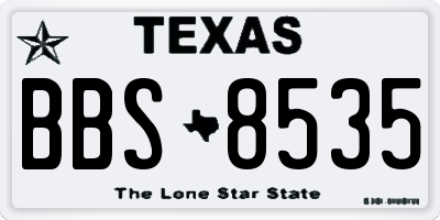 TX license plate BBS8535