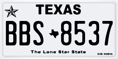 TX license plate BBS8537