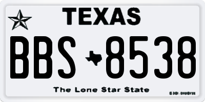 TX license plate BBS8538