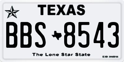 TX license plate BBS8543