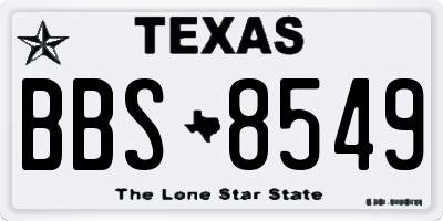 TX license plate BBS8549