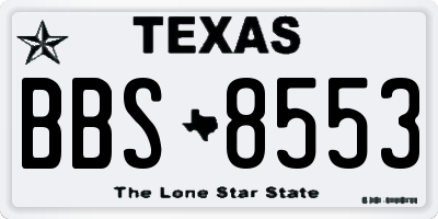 TX license plate BBS8553