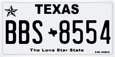TX license plate BBS8554