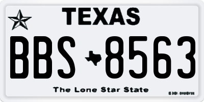 TX license plate BBS8563