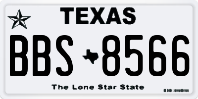 TX license plate BBS8566