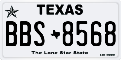 TX license plate BBS8568