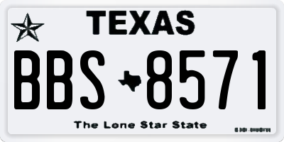 TX license plate BBS8571