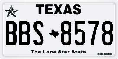 TX license plate BBS8578