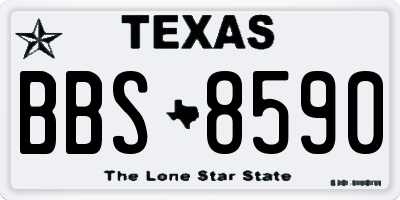 TX license plate BBS8590