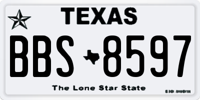 TX license plate BBS8597