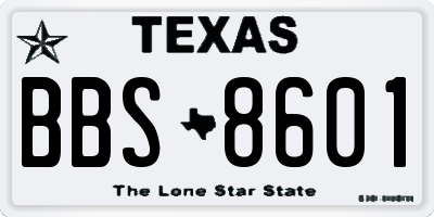 TX license plate BBS8601