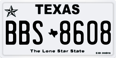 TX license plate BBS8608
